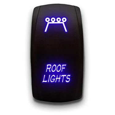 Imagem de Luzes de teto – azul – Stark 5 pinos interruptor basculante LED gravado a laser com luz dupla – 20 A 12 V ON/OFF