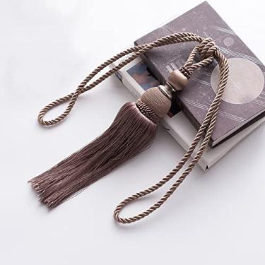 Imagem de Suportes de cortina de amarração de cortina Correia de cortina com franjas de janela Correia de cortina de gancho simples, T3,2 PCS