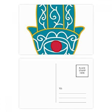 Imagem de Conjunto de cartão postal com estampa de olhos vermelhos à mão e cartão de felicitações de aniversário