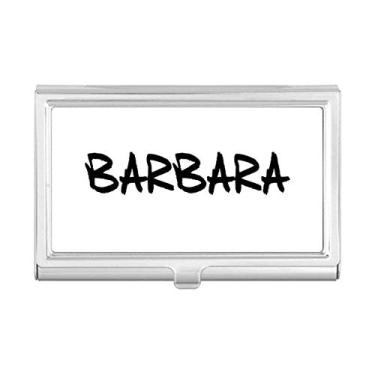 Imagem de Porta-cartões de visita com escrita especial e nome inglês Barbara