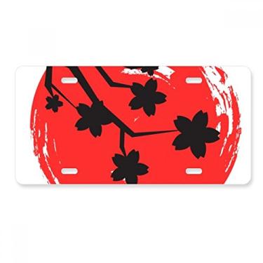 Imagem de DIYthinker Pintura com pincel, padrão japonês, placa de licença para decoração de carro, acessório de aço inoxidável