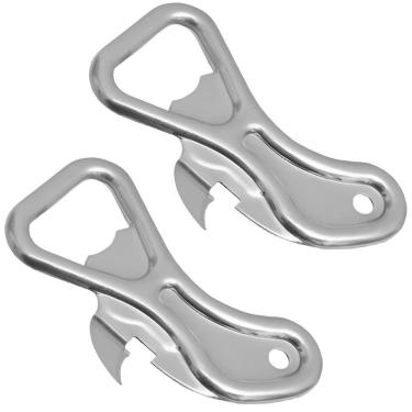 Imagem de Kit 2 Abridor De Latas E Garrafas Inox Sardinha Cerveja Boteco Bar - AMZ