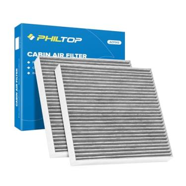 Imagem de PHILTOP Filtro de ar de cabine, pacote com 2 peças de substituição para CF10134, CP134, BE-134, Accord, Civic, Odyssey, CR-V, Pilot, MDX, TSX, Ridgeline, RDX, inclui carbono ativado