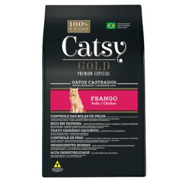 Imagem de Ração Catsy Gold Premium Especial Gatos Castrados Sabor Frango 1 Kg -