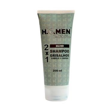 Imagem de Shampoo Masculino 21 Cabelos Grisalhos 200ml Silver Amarelados Barba H