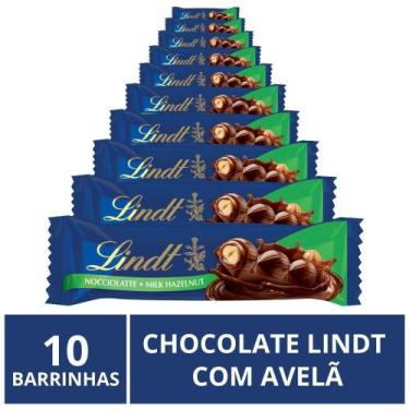 Imagem de Chocolate Lindt Barra, Ao Leite Avelã, 10 Barrinhas De 35G