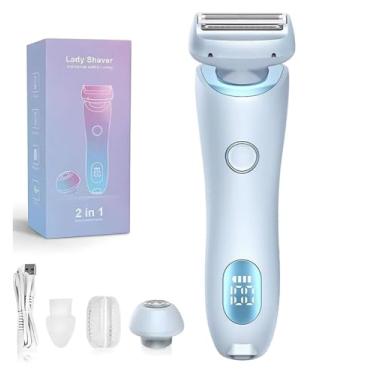 Imagem de Láquina de barbear Duskofficial, Glide Pro 3.0, máquina de barbear oficial da Dusk, Silkglide Pro elétrica 2 em 1, aparador de biquíni impermeável IPX7, para uso a seco e húmido (azul)