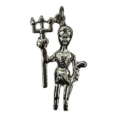 Imagem de Pingente Exu Imagem 3,1 Cm Niquelado - Lua Mística - 100% Original - L