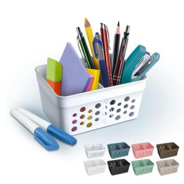 Imagem de Cesto Organizador Trama Rattan c/ Divisória Removível 11x8 - Usual Uti