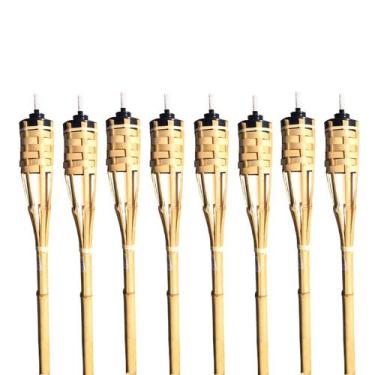 Imagem de Kit 8 Tocha Bambu 100cm Lamparina Festa Tematica Decoração - RT