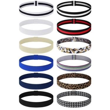 Imagem de Xuhal 12 pulseiras elásticas para chapéu de cowboy panamá ocidental para mulheres e homens, acessórios de palha, Cores elegantes, 12 Count (Pack of 1)