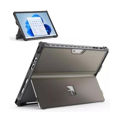 Imagem de KEITE Capa para Microsoft Surface Pro 7 Plus/Pro 7/Pro 6/Pro 5/Pro 4/LTE, capa multifuncional com suporte para caneta, suporte, compatível com teclado tipo capa, fosco (cinza)