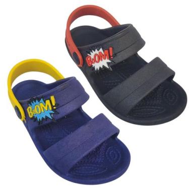 Imagem de Kit 2 Pares Sandália Papete Chinelo Masculino Infantil Babuche Boom Me