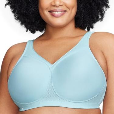 Imagem de Glamorise Sutiã esportivo feminino plus size MagicLift sem aro 1006, Água fosca, 38D