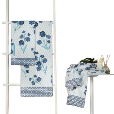 Imagem de Toalha felpuda de rosto estampa canteiro 48cm x 75cm lepper