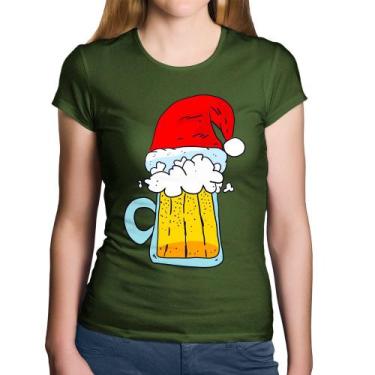 Imagem de Baby Look Algodão Merry Beer - Foca na Moda, Musgo, P