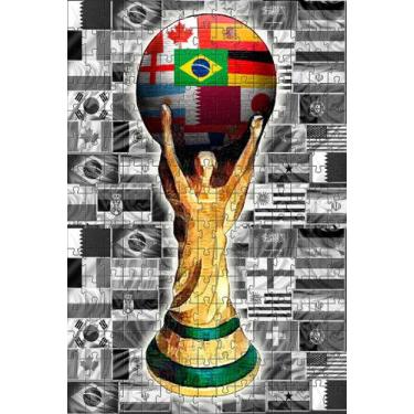 Imagem de Quebra-cabeça Taça da Copa do Mundo 2022 de 120 peças em mdf - Reidope