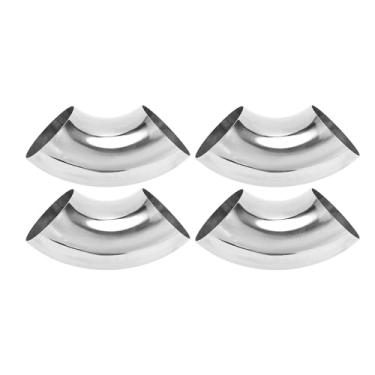 Imagem de Motoforti 4 peças 90 graus curva mandril cotovelo carro modificado tubo de escape tubulação 8.9 cm espessura OD 1,2 mm/18GA 89x215x1,2 mm 201 aço inoxidável 201 4 peças