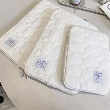 Imagem de Capa Case para Ipad/Tablet Acolchoada Nuvem 9 a 15.6 Polegadas, Capa Acolchoada de Transporte para iPad, Xiaomi, Samsung, Lenovo, Bolsa Protetora com Estilo (Branco, 13-14inch)