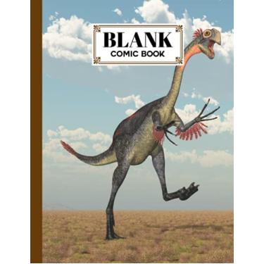Imagem de Blank Comic Book: Premium Gigantoraptor Dinosaur Cover Blank Comic Book, Create Your Own Story, Journal, Notebook, Sketchbook for Kids and Adults, 120 ... - Size 8.5" x 11" Notebook by Robin Herrmann