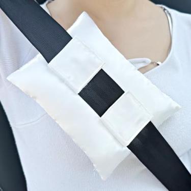 Imagem de Almofada de cetim sedoso com porta de quimioterapia para cinto de segurança, presentes de recuperação de cirurgia de coração aberto, marca-passo, capa protetora para pacientes com câncer de mama