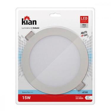 Imagem de Luminaria Led Embutir Redonda 15W 6000K 20Cm Kian
