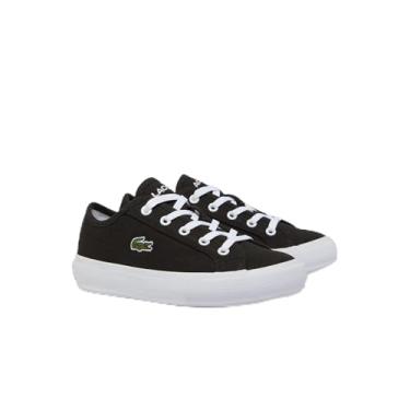 Imagem de Lacoste Tênis infantil unissex Backcourt, Preto/Branco 2.0, 13.5 Little Kid