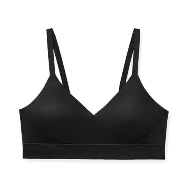 Imagem de Tommy John Sutiã feminino, triângulo, tecido segunda pele, sem aro com alças ajustáveis e almofadas removíveis (A-C), Preto, GG