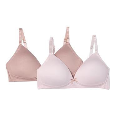 Imagem de TAHARI Pacote com 2 sutiãs sem fio moldados para meninas, Água de rosas, 34A