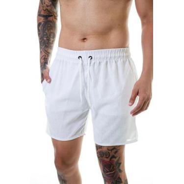 Imagem de Short Masculino Bermuda Linho Casual Mauricinho Moda Praia Piscina Com