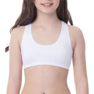 Imagem de Sutiã para meninas, jovens e crianças, pacote de algodão branco O'mas First