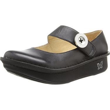 Imagem de Tênis feminino Mary Jane Alegria Paloma – Conforto atemporal, suporte de arco e estilo para elegância diária e antiderrapante – Profissionais de enfermagem e saúde, Nappa preta, 9 Wide