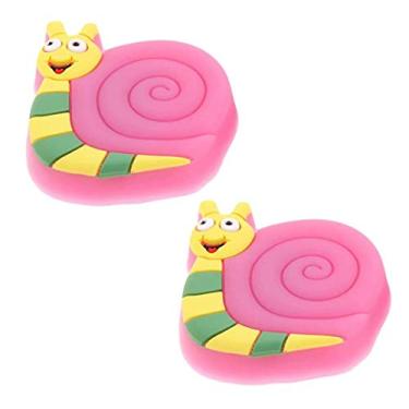Imagem de Puxadores decorativos de gaveta de gel de sílica 2 peças de desenho animado para porta de mesa noturna puxadores de armário de cômoda puxadores de guarda-roupa (formato de caracóis)