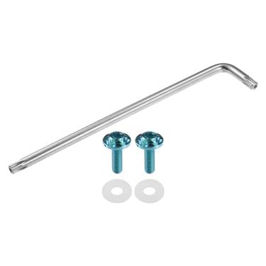 Imagem de Partuto 1 conjunto de parafusos universais antifurto para placa de licença M6 de 1/10.2 cm - Kits de fixação de parafusos de segurança de carro para suporte de moldura de etiqueta de carro com 2