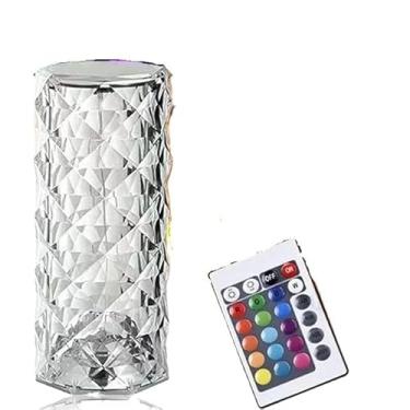 Imagem de Luminária de Mesa LED Crystal com 3 Cores, Projetor USB, Toque Sensível, Controle Remoto