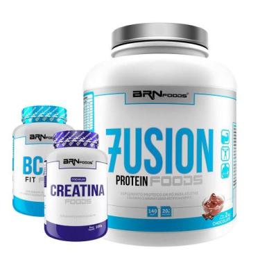 Imagem de Kit Whey Fusion Protein 2Kg+ Bcaa 100G+ Creatina 100G - Brn Foods