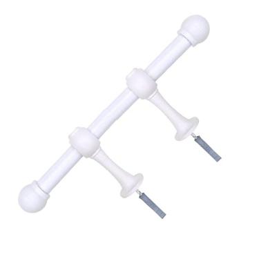 Imagem de Kit Varão 1,15 Metros 19mm Cortina Janela Suporte E Ponteira(BRANCO)