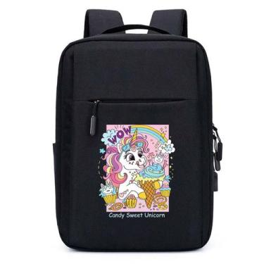 Imagem de Mochila USB Escolar Infantil Estampa Unicórnio Interface Para Notebook