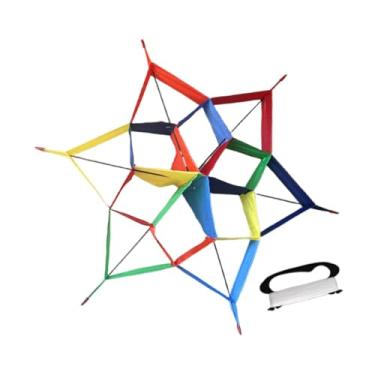 Imagem de menolana Jogo de pipa em formato hexagonal, cores brilhantes, tamanho grande, brinquedo para empinar pipa para família, para parque, meninos e meninas,