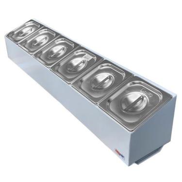 Imagem de Porta Condimentos e Temperos Pizzarola 6 cubas 1/6 ZPCNL1/6 - Zepper