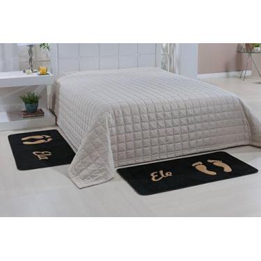 Imagem de Kit Tapete Quarto Pegada 1,00m x 50cm 02 Peças - Preto - Casa Completa