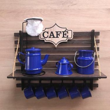 Imagem de Prateleira Cantinho do Café Banquinho MDF Decoração - Minas Artesanato