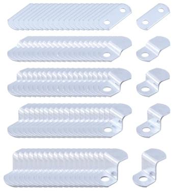 Imagem de Mewutal 100 peças de clipes de tela deslocados clipes de metal para moldura de foto, grampos de espelho, clipes de espelho offset resistentes para quadro negro, com parafuso (20 peças cada 0/0.0 cm, 1