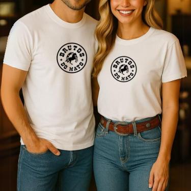 Imagem de Camiseta Algodão Unissex Casal Country Estampa Brutos Do Mato Modinha 