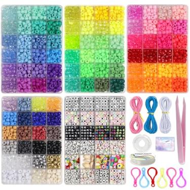Imagem de LIS HEGENSA Miçangas de pônei, contas Kandi para colar, joias, tranças, kits de fabricação de pulseiras, contas de cabelo, pulseiras, contas de plástico para artesanato, tranças, meninas (96 cores