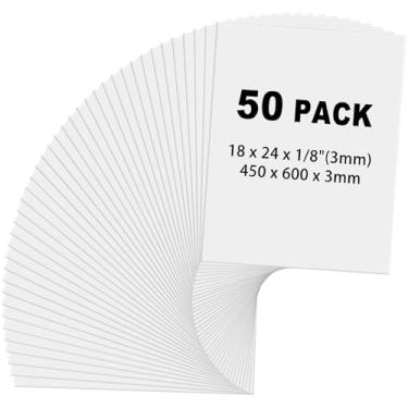 Imagem de Frienda Pacote com 50 quadros de espuma de 1/20.3 cm de espessura para quadro de apresentação para projetos de arte de escritório de artesanato escolar (branco, 45 x 61 cm)