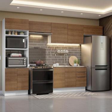 Imagem de Armário De Cozinha Completa 350cm Branco/rustic Stella Madesa 01 Branc