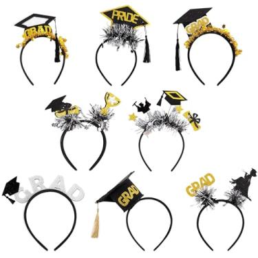 Imagem de Faixa de cabeça de graduação – Chapéu de feltro para fotos de graduação, acessórios de cabelo para cerimônia de formatura, festa e apresentação