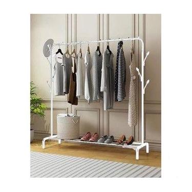 Imagem de Cabideiro De Roupas Arara Organizador Feito Em Aço - Lar Textil, Branc