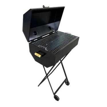 Imagem de Churrasqueira Bafo a Carvão Grill Extra Grande Premium Com Suporte - N